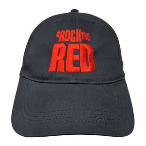 Rock The Red Strapback Hat Blue One Size Embroidered Adjustable